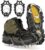 Tomaje 24 Spikes Crampons for Shoes, Anti Slip Ice Cleats for Shoes and Boots, Traction Ice Snow Grip with Stainless Steel Spikes and Silicone Men Women for Hiking, Walking, Climbing, Jogging,Fishing