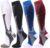 Double Couple 4 Pairs Compression Socks for Men Women 20-30mmhg Knee High Compression Stockings for Sports Travel