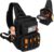 Small Tool Bag, Shoulder Tool Bag Organizer for Electricians, Small Tactical Sling Bag for Men, Heavy Duty Compact Tool Chest Bag with Multi-Pocket Organization & MOLLE System(Black 12 Inch)