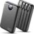 Portable Charger with 4 Built-in Cables Power Bank 40% Smaller 10000mAh Fast Charging Battery Pack,LED Display Compact with Multiple USB Ports Travel Charger for iPhone Other Devices-Black