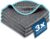 Airlab Carbon Microfiber Towels for Car Glass Window Polishing Cleaning Cloth Auto Detailing Lint Free Streak Free Drying Car Wash Large Towel, Pack of 3, 12″ x 12″, Grey-Blue