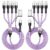 4-in-2 Dual Type-C Multi Charging Cable [2Pack-5FT], Nylon Braided Travel Essential for Airplane Cruise, USB A/C to Dual C/IP/Micro USB, Compatible with iPhone 17-8 Android iPad Galaxy Tablet