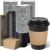 Ginkgo 100 Pack 12 oz Disposable Coffee Cups with Lids and Sleeves, To Go Leak-Proof Black Paper Cups for Picnics, Parties, Travel, Offices and Coffee Bar Supplies