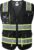 JKSafety Hi Vis Reflective Safety Vests for Men Women High Visibility Vest with Pockets Mesh Fabric Construction Safety Apparel Neon Vest for Work (220-Black L)