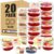 20-Pack 2 Compartment Snack Containers with Secure-Fit Lids, Reusable BPA-Free Snack Prep Boxes, Portion Control Food Storage Containers for Lunch, Meal Prep, Office, Picnic & Travel (20)
