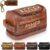 Personalized Toiletry Bag for Men, Customized Leather Travel Bag, Waterproof Shaving Kit, Engraved with Pattern and Text, Gifts for Him, Boyfriend, Groomsmen, Dad, Traveler, Boys, Grandpa, Friend